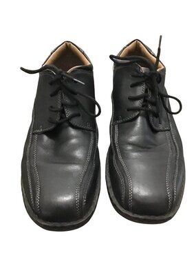 G.H. BASS & CO. -MENS BLACK OXFORDS LEATHER UPPERS LACE UPCASUAL DRESS SHOES SIZ